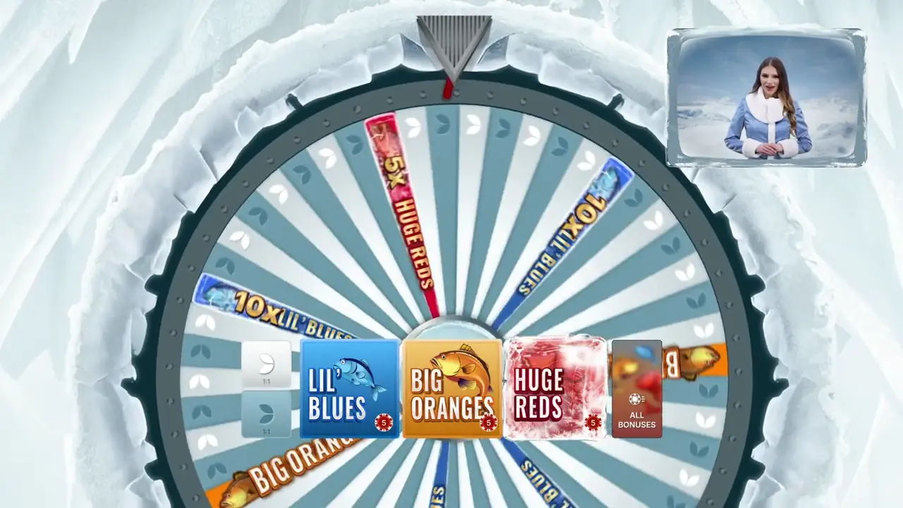 A frame from the official Ice Fishing preview showing the game presentation